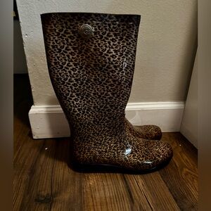 UGG Leopard Shaye Leopard Print Rainboots Size 9